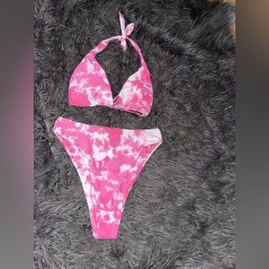 Barbie Pink Tie-Die Bikini High Waisted